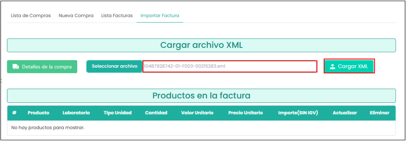 Cargar archivo XML