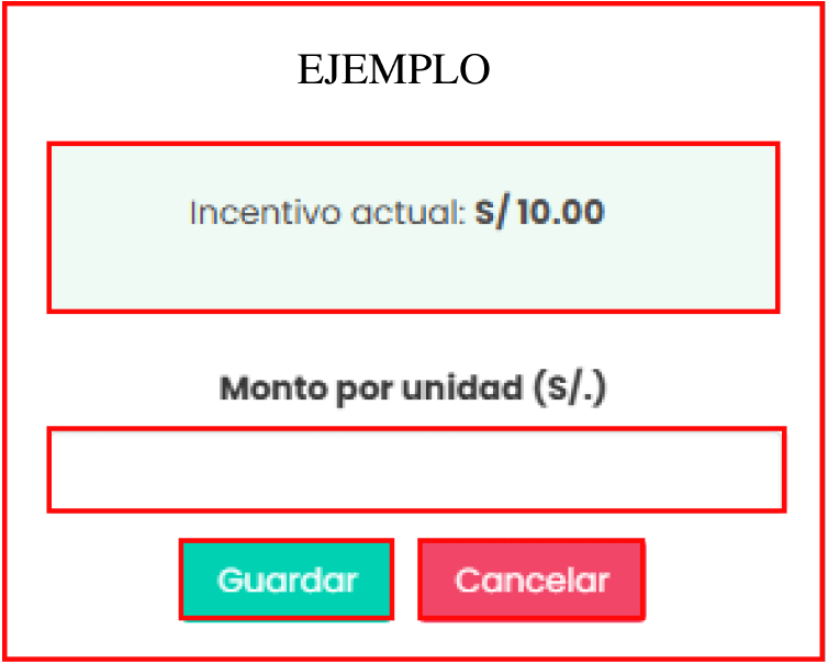 Formulario para añadir incentivo