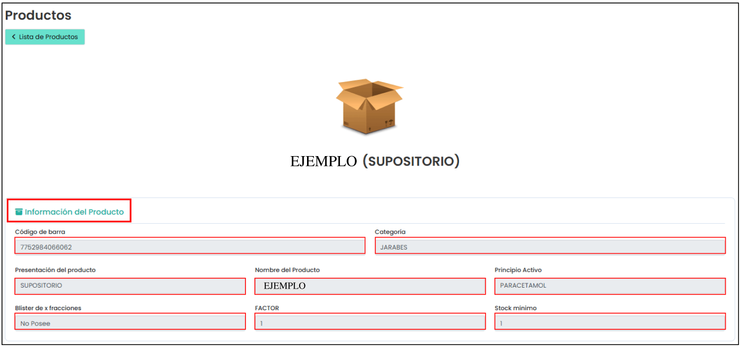Detalles del producto - Parte 1