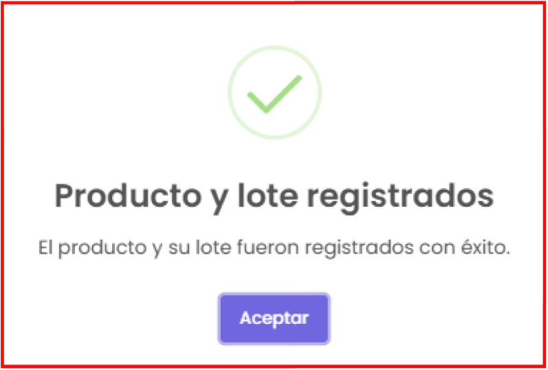 Producto registrado o actualizado